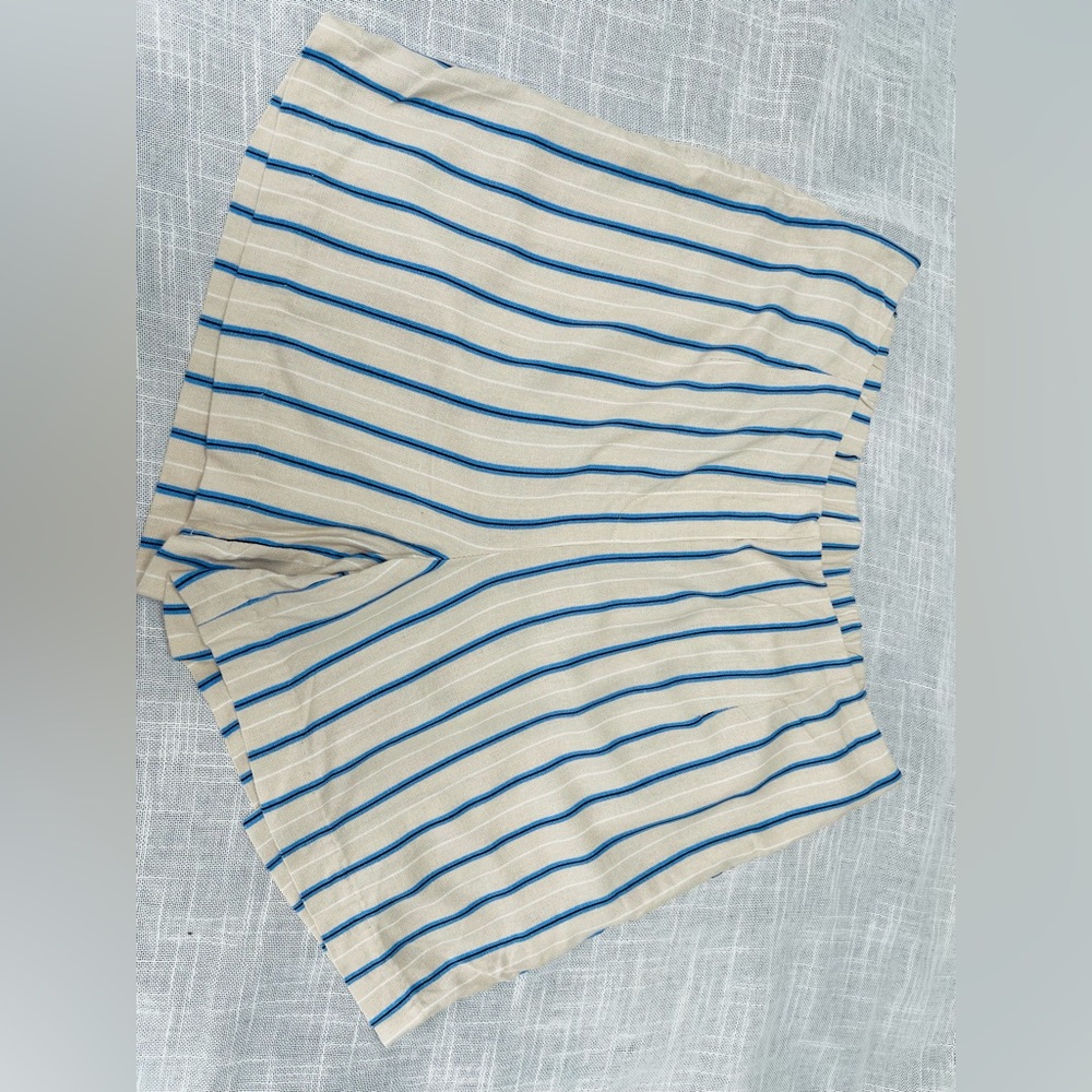 Striped Blue and Cream Women's Shorts
